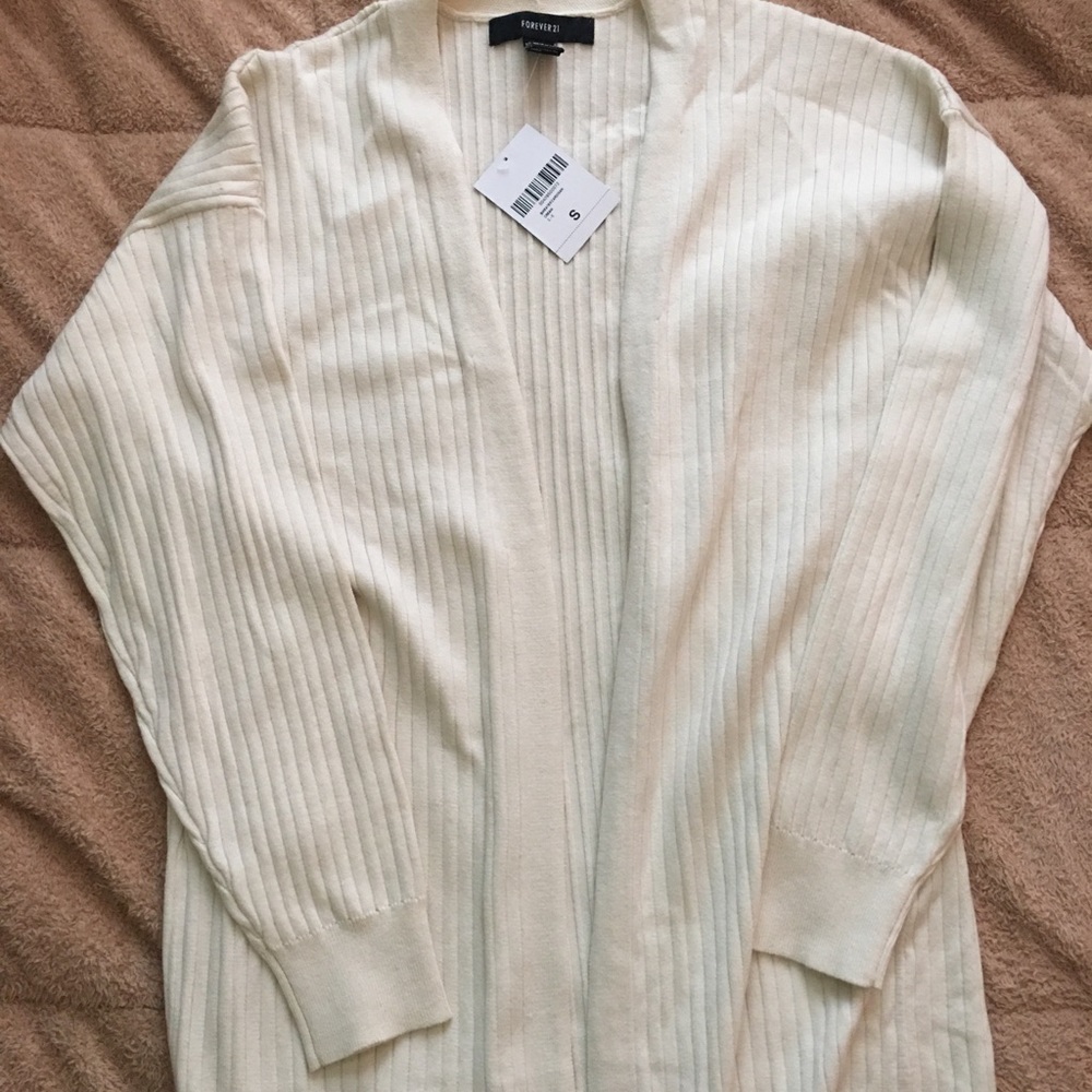 Forever 21 cream maxi cardigan